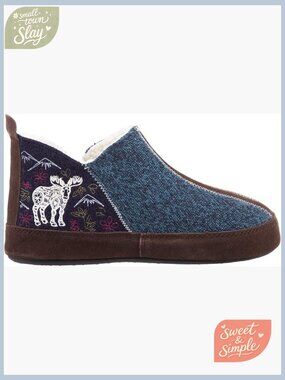 Wool Slippers with Memory Foam Insole, Size 8-9, Indoor Outdoor Wear